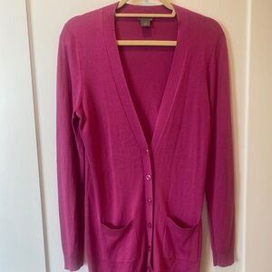 Ann Taylor Long Pink Cardigan